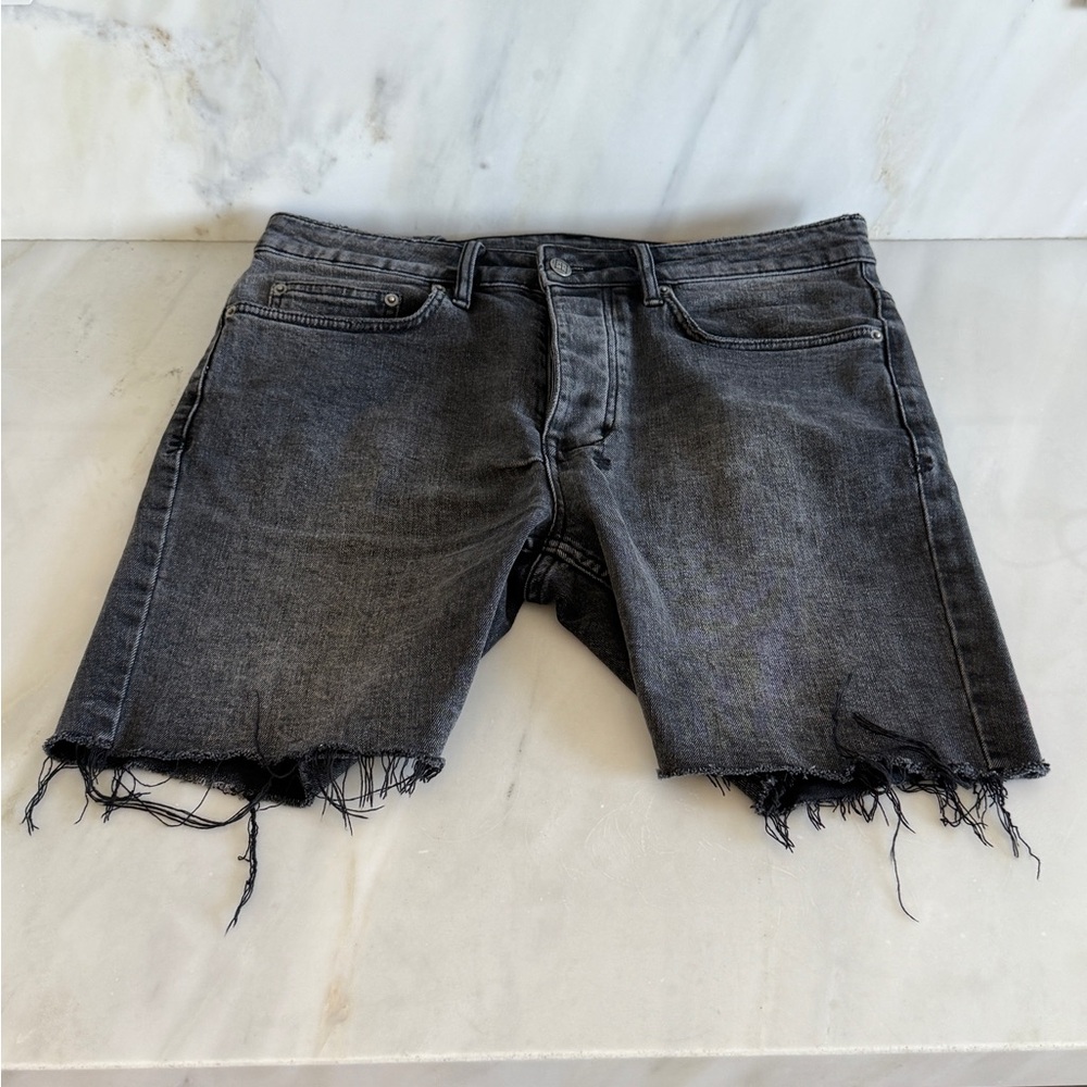 Ksubi Men's Distressed Size 31 Black Denim Shorts
